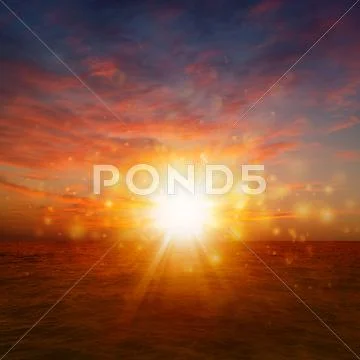 Beautiful sunset Stock Illustration
