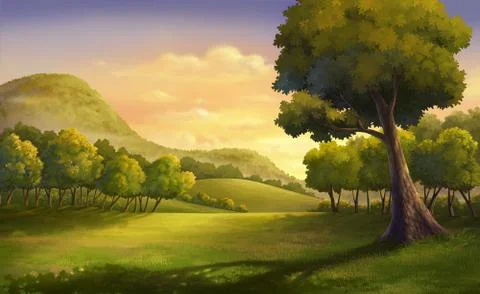 Beautiful sunset Stock Illustration