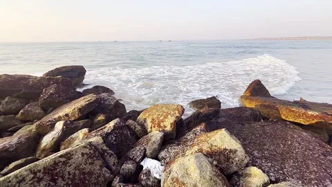 Beautiful sunset on Karachi beach in the evening on October 18, 2024. Stock Footage 295296478