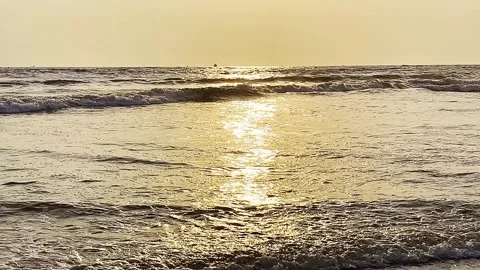 Beautiful sunset on Karachi beach in the evening on October 18, 2024. Stock Footage 295307667