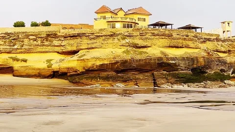 Beautiful sunset on Karachi beach in the evening on October 18, 2024. Stock Footage 295310046