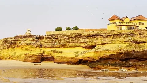 Beautiful sunset on Karachi beach in the evening on October 18, 2024. 스톡 동영상 295310885