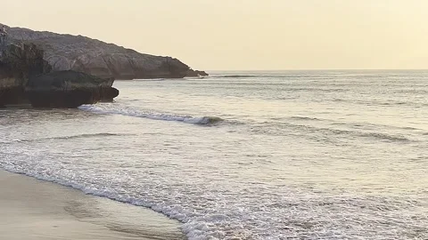 Beautiful sunset on Karachi beach in the evening on October 18, 2024. Stock Footage 295387773