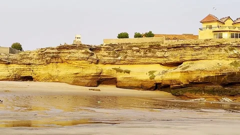 Beautiful sunset on Karachi beach in the evening on October 18, 2024. Stock-Footage 295390873