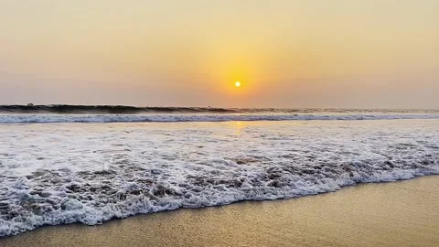 Beautiful sunset on Karachi beach in the evening on October 18, 2024. 스톡 동영상 295392502