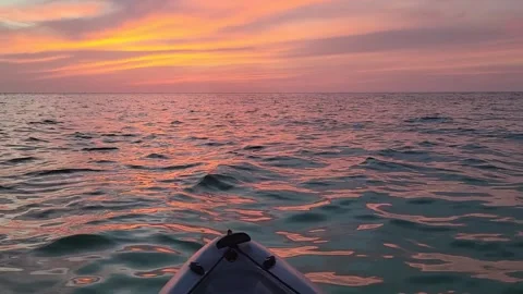 Beautiful Sunset from a Kayak Stock Footage 273592879