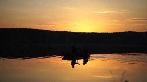 Beautiful Sunset On Lake Stock Footage 65734104