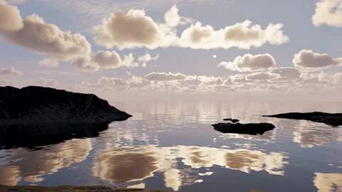Beautiful sunset landscape clouds over the sea. Stock Footage 231484377
