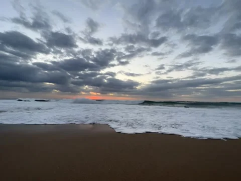 Beautiful Sunset Light on the Beach Stock Footage 314946206