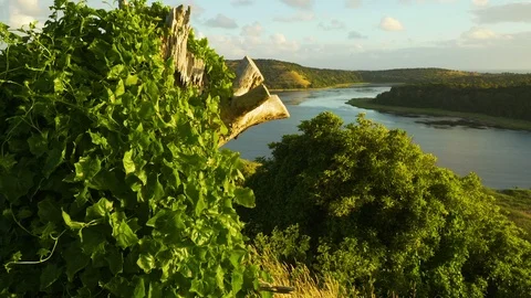 Beautiful sunset light over tower hill lake in Victoria, Australia Stock Footage 92198005