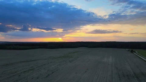 Beautiful sunset, magical evening sky, wonderful nature Stock Footage 196135901