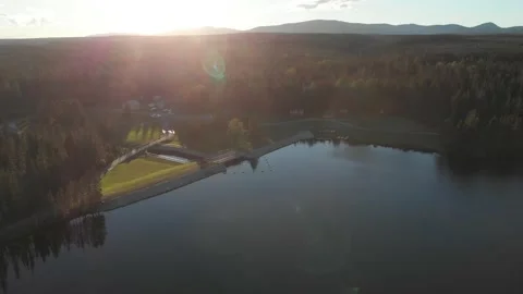 Beautiful sunset in Matane in Quebec Stock Footage 143169129