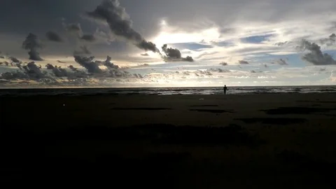 Beautiful sunset moment at Dalit Beach, Tuaran, Sabah Stock Footage 89463533