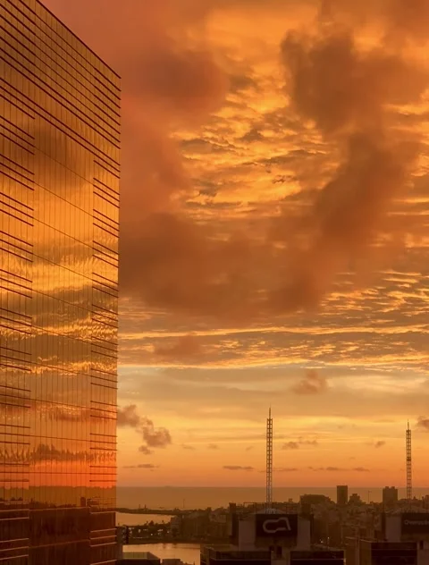 Beautiful sunset in montevideo Stock Footage 276586282