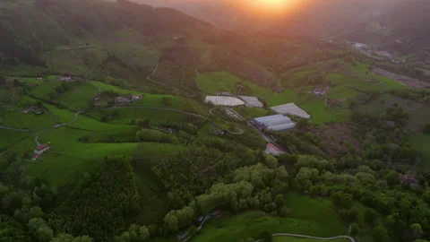 Beautiful sunset in mountain area 4k basque country Stock Footage 272143391