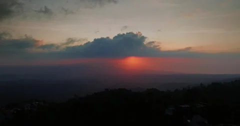 Beautiful sunset in mountain of Bali Stock Footage 248755457