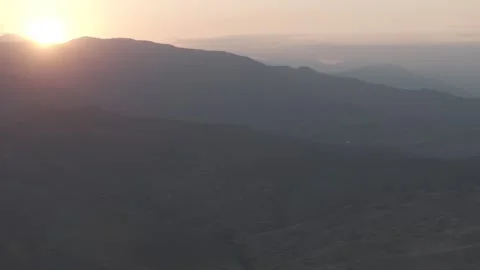 Beautiful Sunset Mountain Landscape View in Golden Hour Stock Footage 341883496