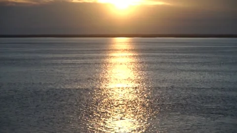 Beautiful sunset on a mountain river Stock Footage 140383082