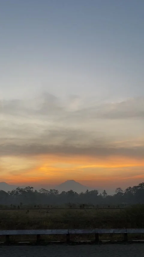 Beautiful sunset with mountain view Stock Footage 287789691