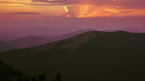 Beautiful sunset in the mountains Video stock 54395553