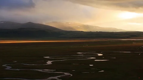 Beautiful sunset in the mountains Stock Footage 72302018