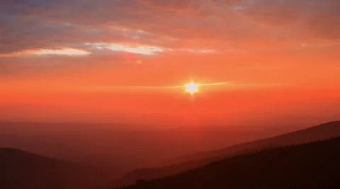 Beautiful sunset in the mountains, time lapse. Stock Footage 48248515