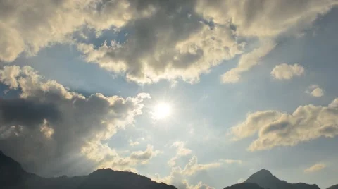 Beautiful sunset in the mountains. Time Lapse Stock Footage 53875197