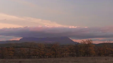 Beautiful sunset in mountains, time lapse Stock Footage 81207350