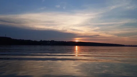 Beautiful sunset in the night town Stock Footage 108253101