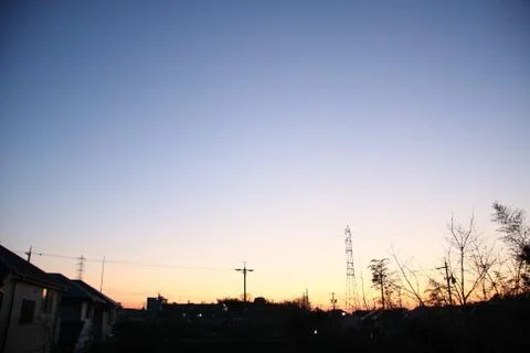 Beautiful sunset no cloud Stock Photos
