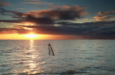 Beautiful sunset on North sea Foto stock