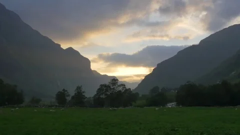 Beautiful sunset in Norway. Stockbeeldmateriaal 73292456