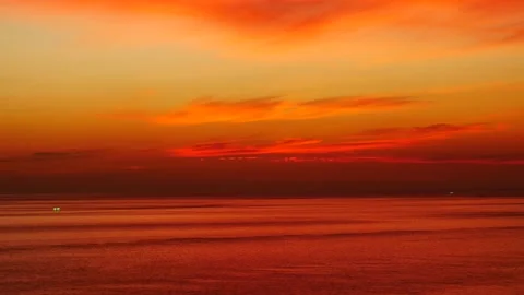 Beautiful sunset at the ocean in the evening time Stock Footage 138991568