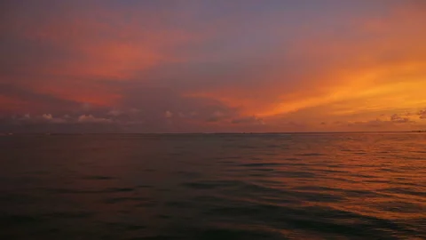 Beautiful sunset by the ocean Stock Footage 90744949