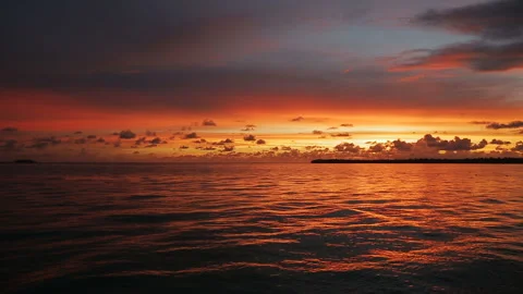 Beautiful sunset by the ocean Stock Footage 90745251