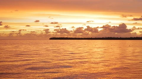 Beautiful sunset by the ocean Stock Footage 90745485