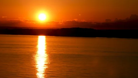 Beautiful sunset on the ocean Stock Footage 116857609