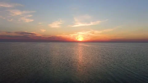 Beautiful sunset in the ocean Stock Footage 139046734