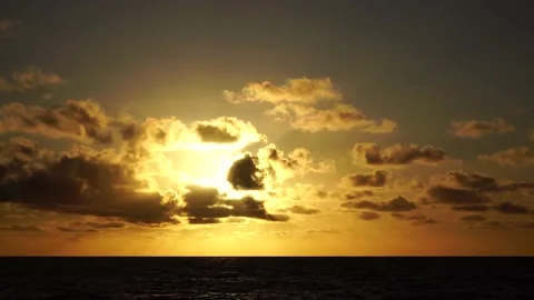 Beautiful sunset by the ocean, time lapse Stock Footage 136448988