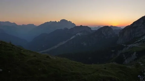 Beautiful sunset over Alps. Stock Footage 138255410