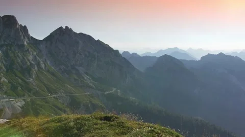 Beautiful sunset over Alps. Stock Footage 138256593