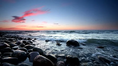 Beautiful sunset over Baltic sea Stock Footage 40256451