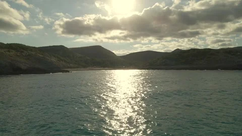 Beautiful sunset over Cala Torta near Cala Mesquida in Majorca, Spain Stock Footage 302993345