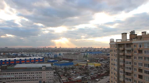 Beautiful sunset over the city. Video stock 62115776