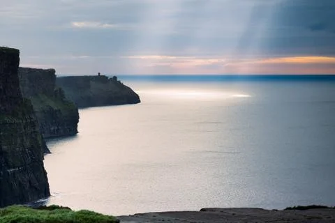 Beautiful sunset over Cliffs of Moher Foto stock