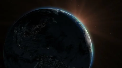 Beautiful sunset over the earth Stock Footage 46962194