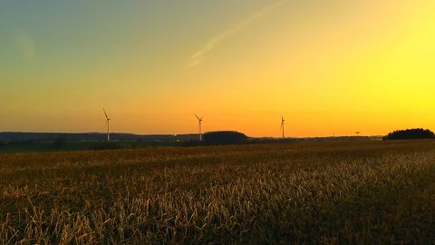Beautiful sunset over the fields, Luxembourg Stockbeeldmateriaal 87645959