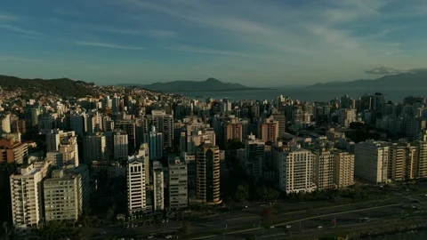 A Beautiful Sunset Over Florianópolis Stockbeeldmateriaal 317118470