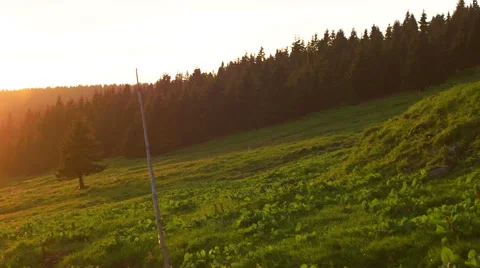 Beautiful Sunset Over the Krkonose Mountain Stock Footage 64071383