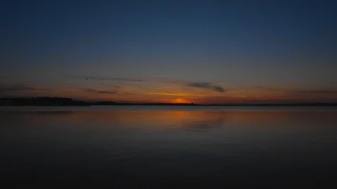Beautiful sunset over the lake Stock Footage 90343136
